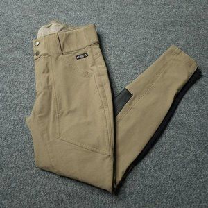 Kerrits Pants Womens Small Brown Denim Thermal Knee Patch Pocket Riding